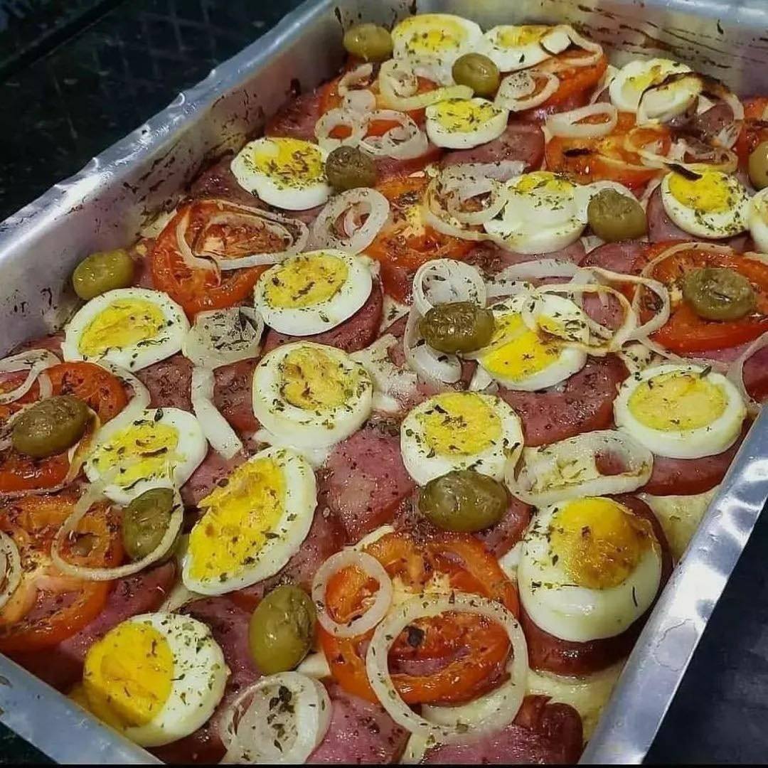 Pizza de pão de forma deliciosa humm